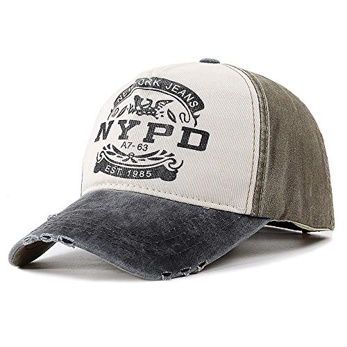 THY trade Personalidad Algodón Lavado Gorra de béisbol Impresión Creativa de NYPD Gorra Polo Simple al Aire Libre Hip-Hop Street Dance Hat Unisex Ajustable Transpirable Trucker Dad Cap