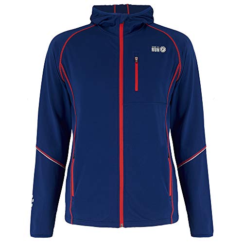 Time To Run Chaqueta Térmica Deportiva para Hombre con Capucha Running M Azul Medianoche