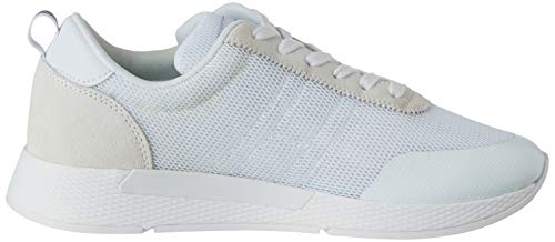 Tommy Hilfiger Flexi Tommy Jeans Flag Sneaker, Zapatillas para Hombre, Blanco (White Ybs), 43 EU