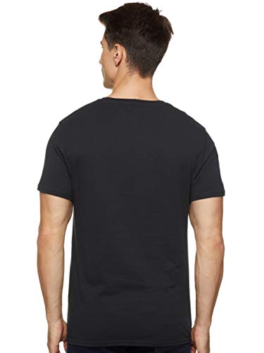 Tommy Hilfiger Regular C Camiseta con Cuello Redondo, Negro (Tommy Black), L para Hombre