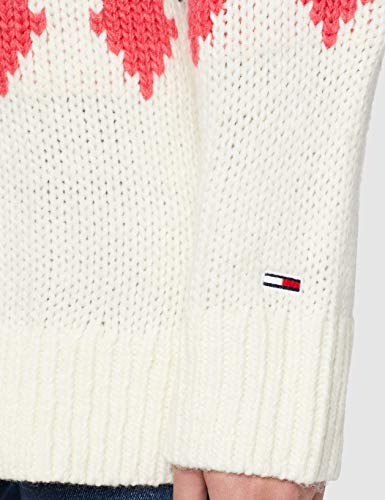 Tommy Hilfiger Tjw Tommy Fairisle Sweater Sudadera, Blanco (White Yap), Medium para Mujer