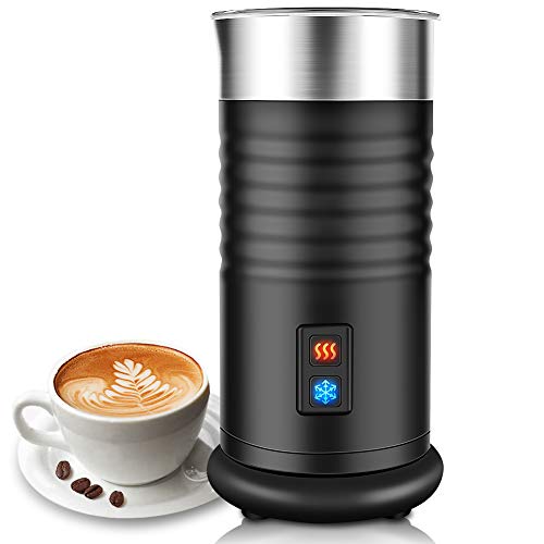 TOPERSUN Espumador de Leche Espumador Batidor de Leche Calentador 400W Espuma Leche Fría y Caliente para Leche Café Capuchino Latte Macchiato