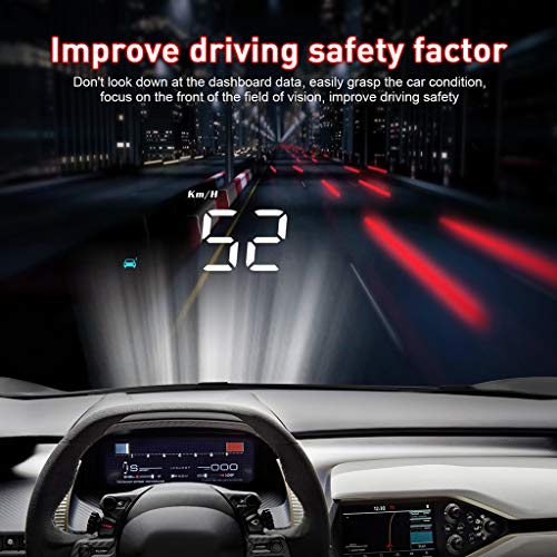 Toygogo Car-Styling Hud Head Up Display Car Proyector KM/H mph 3.5x2.1x1inch