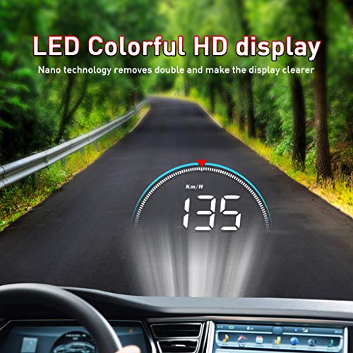 Toygogo Car-Styling Hud Head Up Display Car Proyector KM/H mph 3.5x2.1x1inch