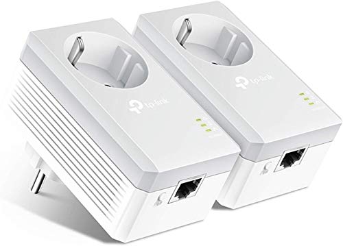 TP-Link TL-PA4010P Kit Powerline con enchufe adicional, AV 600 Mbps en Powerline, 1 puerto ethernet, homeplug AV, sin wifi, solución para dispositivos con cable como PC, decodificador Sky, PS4