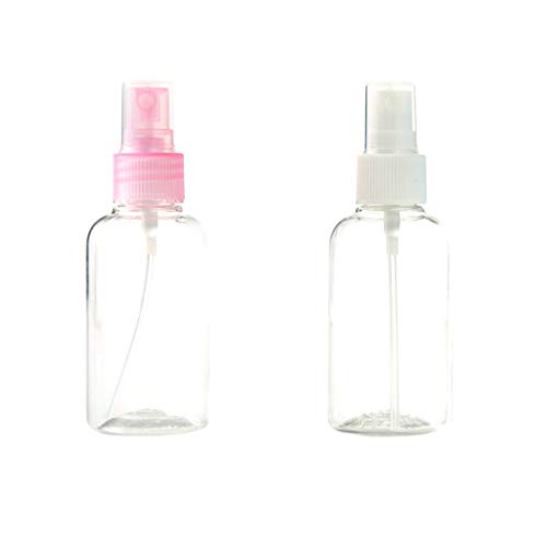 Transparente Botella de Spray Plástico, Botellas de Pulverización de Plástico, Bote Spray Pulverizador para Vacaciones, Viajes de Negocios, Maquillaje, Limpieza - 6 Piezas (75 ML)