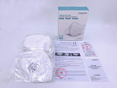 TU COVER - Powstay PM01A mascarilla filtrante de partículas FFP2 NR, 10 unidades