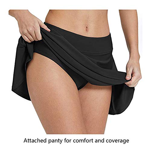 TUDUZ Mujeres Bikini Falda de baño Tankini Pocket Vestido Corto de Playa Traje de baño Pantalones