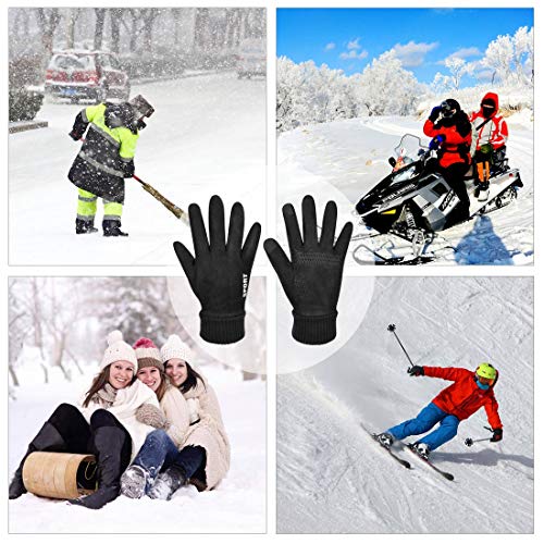 Tuopuda Guantes de invierno Guantes térmicos de gamuza Guantes a prueba de frío Guantes a prueba de viento Teléfono inteligente Mensajes de texto Ciclismo Esquiar Guantes deportivos al aire libre