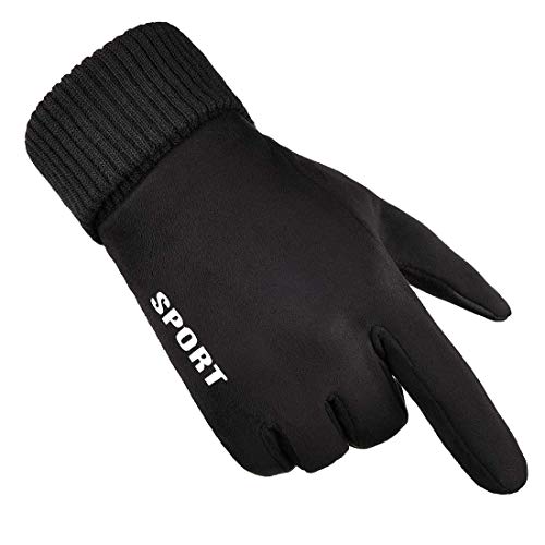 Tuopuda Guantes de invierno Guantes térmicos de gamuza Guantes a prueba de frío Guantes a prueba de viento Teléfono inteligente Mensajes de texto Ciclismo Esquiar Guantes deportivos al aire libre