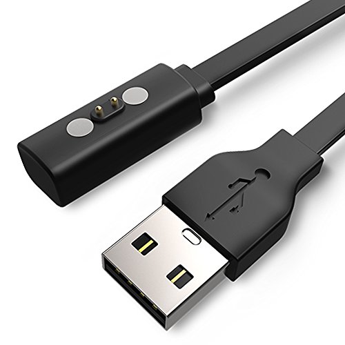 TUSITA Cargador para Pebble Time,Time Steel,Time Round,Pebble 2+,Pebble 2SE - Cable de Carga USB 100cm Pinza de la Base - Reloj Inteligente Accesorios (1-Pack)