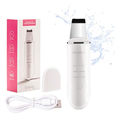 Ultrasonic Skin Scrubber Ultrasónico Piel Limpieza Facial Skin Scrubber Wolady 4 in 1 USB Carga Ultrasonic Peeling Piel Masajeador Facial Extractor Blackhead Remover Poro Exfoliación Comedón Acné Piel