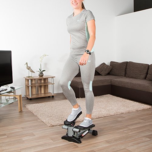 Ultrasport Up-Down-Stepper, stepper incl. ordenador de entrenamiento con muchas funciones, entrenamiento de fitness en casa, swing stepper para el entrenamiento de piernas y glúteos