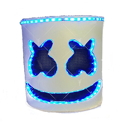 unbrand Halloween DJ Máscara LED Full Head Casco Adulto Cosplay Bar Props Music Fancy Dress