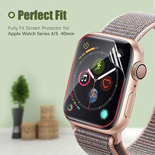 UniqueMe [6 Pack] Protector de Pantalla para Apple Watch 40mm Series 4/5, [Caso amistoso] [Película Flexible] Soft HD Clear Anti-Scratch con