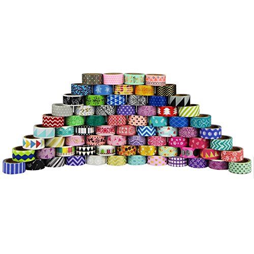 UOOOM Washi Cintas Washi tapes Decorativas de Colores Washi Cinta de Enmascarar para DIY