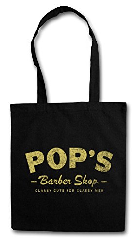 Urban Backwoods Pop'S Barber Shop Bolsas de la Compra Reutilizables símbolo Marca Empresa Firma fábrica Consorcio Grupo Emblema Peluquero Peluquera peluquería barbero