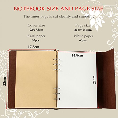 VEESUN A5 Libreta Bonitas Cuaderno de Cuero Vintage Diario de Viaje Recargable Bloc de Notas Bullet Journal con Página en Blanco Regalo Original San Valentín Navidad cumpleaños Aniversario Boda Ciervo