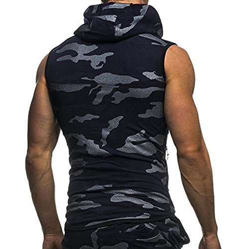 VENMO Camisetas Hombre Originales Verano,Camisas Hombre,Polos Hombre,Casual Camiseta sin Mangas con Capucha,Ropa Deportiva Hombre,Verano Tops Blusa Hombre (Armada, M)