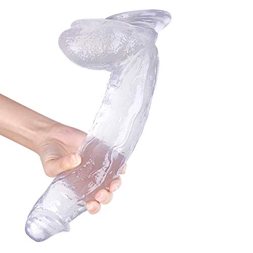 VERY 30cm / 11.8 pulg Color Transparente D & ILD □ Flexible portátil Sensación Massagre Largo Juguete Enorme succión Regalo Salud de Empuje