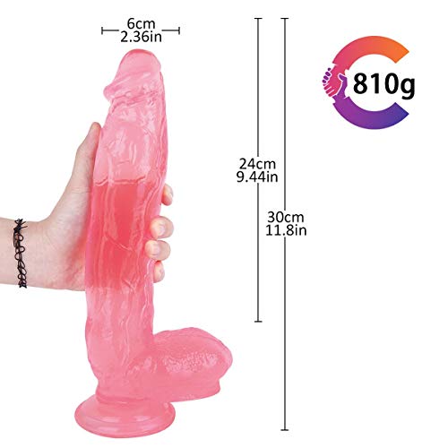 VERY 30cm / 11.8 pulg Rosa Trá □ □ n ng Grande Impermeable Potente Mujer 100% de Base □ nsert for Completamente w □ º Personal de Silicona