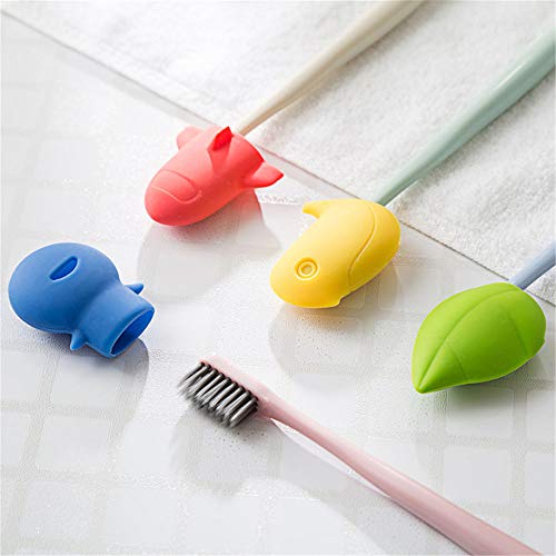 Viajar Cepillo de dientes Cabeza Cubrir,Silicona Antibacteriano Cepillo de dientes Proteger Estuche (juego de 4)