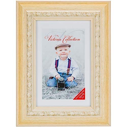 Victoria Collection Marco de Fotos - Marco de Fotos Estilo Barroco Clásico para Fotos Y Documentos - Horizontal, Vertical - para Hogar Y Oficina - Vidrio Real - Gran Regalo para Niños Y Adultos