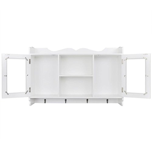 vidaXL Armario/Vitrina Material MDF de Pared para Libros/DVD/Cristalería Color Blanco