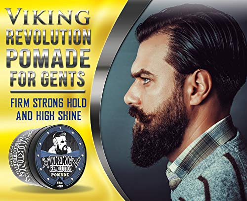 Viking Revolution Pomada para Cabello de Hombre- Estiliza y arregla tu cabello - Sujeción fuerte y firme,brillo intenso para el peinado de los hombres - para el cuidado masculino a base de agua