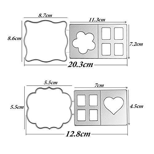 VINFUTUR 2pcs Troqueles Caja Scrapbooking Troqueles Corte Metal Plantillas Troquelado Scrapbook para Caja Regalo Álbum Recorte DIY Papel Artesanía Manualidad