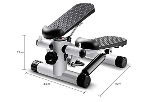 Vinteky Stepper 2 en 1 Cuerdas de Resistencia - Escaladora y Swing Stepper para Usuarios Principiantes y Avanzados con Pantalla Multifuncional, Negro + Blanco