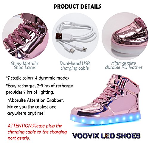 Voovix LED Zapatos con Mando a Distancia para Niñas (Rosa01,36)