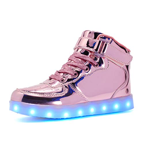 Voovix LED Zapatos con Mando a Distancia para Niñas (Rosa01,36)