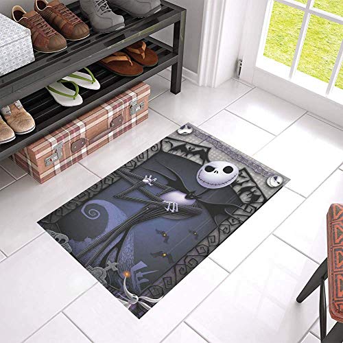 vrupi Alfombrilla para puerta Jack Skellington Alfombrilla antideslizante duradera Bienvenido Alfombrilla para puerta cocina dormitorio interior para hogar Alfombra puerta 40*60cm Alfombra Baño Hotel