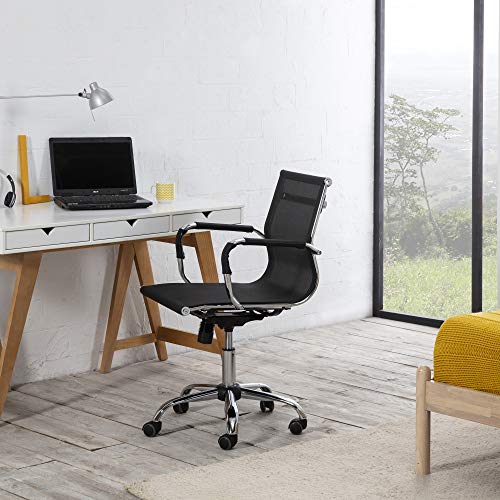 VS Venta-stock Sillón de Oficina Oxford reclinable, Tejido Transpirable, Silla ejecutiva con reposabrazos, Altura Ajustable, Diseño ergonómico