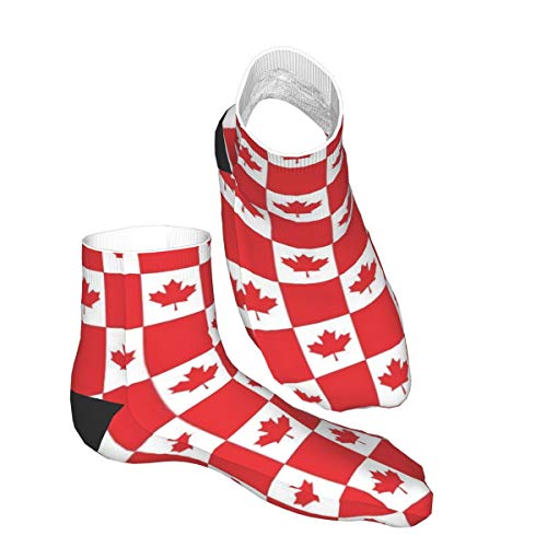 Wangqiuying19 - Calcetines cortos clásicos para deporte, diseño de bandera de Petro-Canadá, color rojo