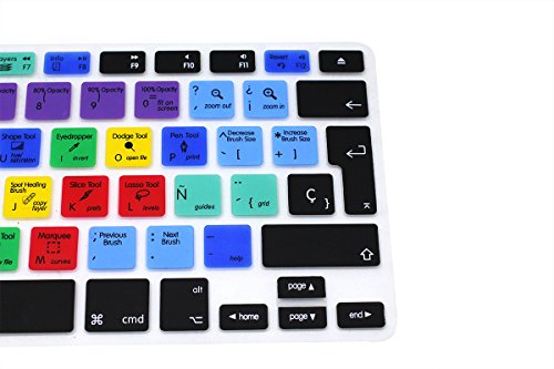 Wayes - española Adobe Photoshop PS atajos tapa del teclado Cubierta del teclado para MacBook Pro 13" 15" 17" & Air 13" MacBook Pro 13 15 Retina, EU/ISO Disposición Silicone / Silicona Skin