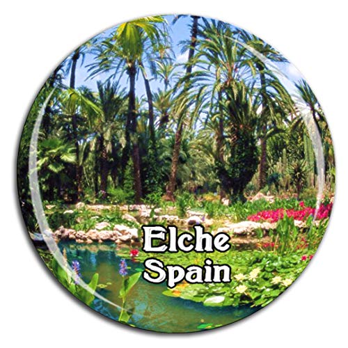 Weekino Palm Grove Elche España Imán de Nevera Cristal 3D Cristal Viaje de la Ciudad Recuerdo de Viaje de Viaje Regalo Fuerte Etiqueta Engomada del refrigerador