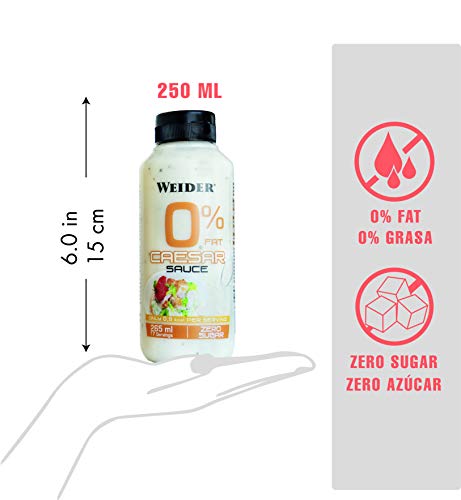 Weider Salsa Zero Cesar. Salsa cero grasas. Cero azúcar. 265 ml