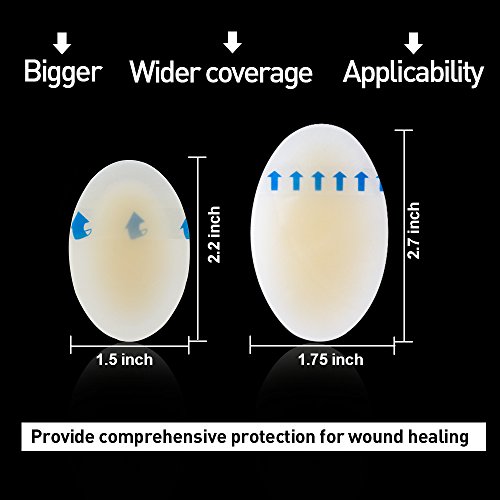 Welnove Apósitos Impermeables Ampollas, Gel Cuidado de Pies-15 uds Tamaño Grande Apósitos Hidrocoloides Callos