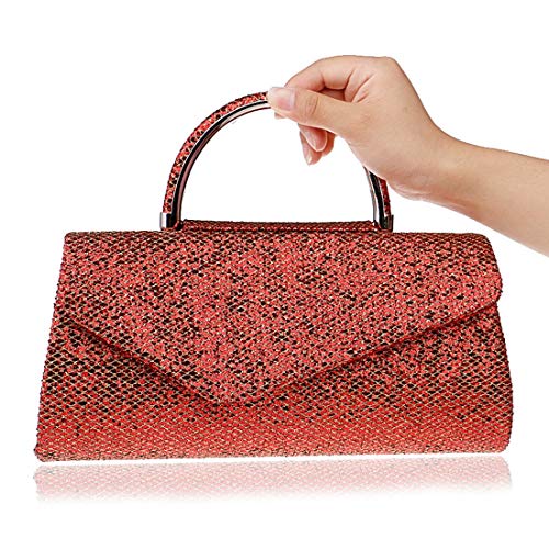 WENNEW La Bolsa de Asas Boda del Banquete de la Tarde de la Mujer fantástica Bolsa de Hombro perfumada (Color : Red)