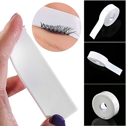 Wenxiaw Cinta de extensión de pestañas Extensiones de Pestañas Cinta Cinta de Pestañas para Herramientas de Extensión de Pestañas Postizas para Mujeres, 5 Rollos, Blanco (2.5CM * 5M)