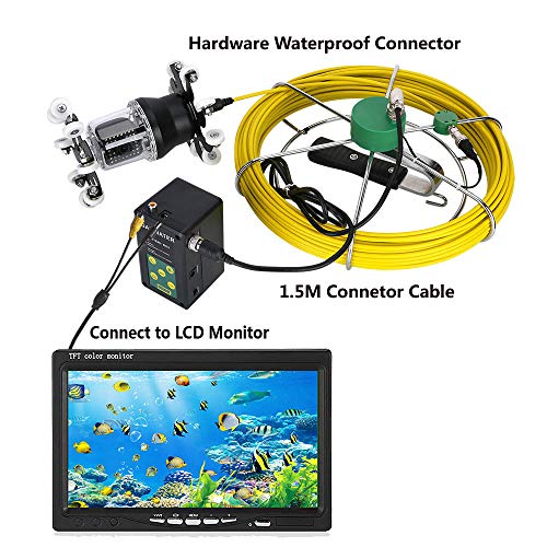 WiFi Tuberías Cámara Inspección 10 Pulgadas Pantalla LCD Boroscopio Alcantarillado de Drenaje Endoscopio Industrial Cámara 360º ​​Rotación HD CCD 800TVL, Para Smartphone,50M