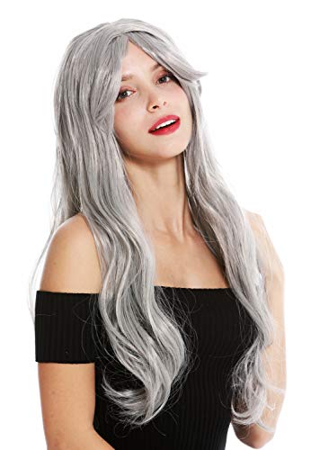 WIG ME UP- 90924-ZA68E Peluca Mujer Carnaval Halloween Pelo Largo Liso Gris Claro