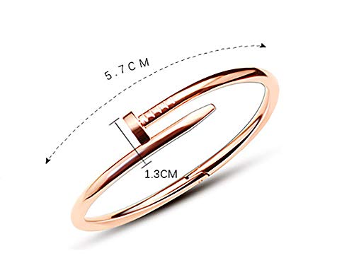 WLONLINE Pulsera de Moda para Mujer Pulsera de Acero para Boda Pulsera de Amor para Mujer Pulsera con Brazalete Brazalete para Regalo Regalo de San Valentín (Oro Rosa)