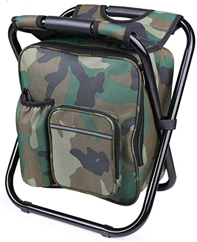 Woodtree Multifuncional Plegable Taburete, Hielo Paquete Portable Taburete con Aislamiento Bolsa for Acampar, con Mochila, Senderismo (Color: Negro), Color: Negro (Color : Camouflage)