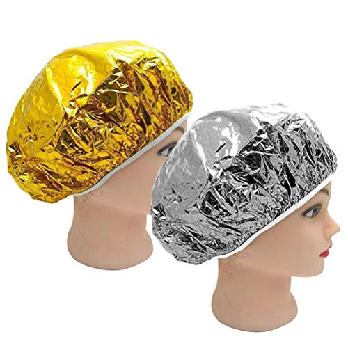 Woorea Gorras de Papel de Aluminio, Gorro de Ducha desechable Gorro de Ducha Papel de Aluminio Gorro de Tinte para el Cabello Gorro de protección para el Cabello para salón SPA Hotel Ducha de Viaje