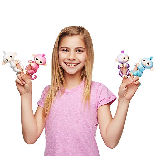 WowWee - Fingerlings Kiki, Monito Interactivo en color morado con purpurina (WowWee 3762) , color/modelo surtido