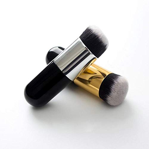 WPOS 1PC Pincel de Maquillaje Profesional Chubby Foundation Brush Pincel de Maquillaje de 5 Colores Pincel de Maquillaje Profesional, 05 Oro Negro, España