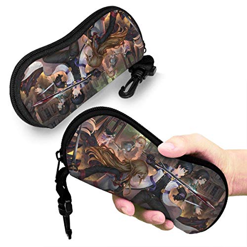 wusond Estuche para anteojos Sword Art Online Anime, Estuche para gafas de sol con cremallera de viaje portátil Protector de bolsa para gafas